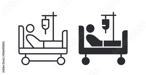 Emergency room icons on white background. Vector illustration.