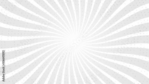 Retro starburst or sunburst background vector pattern. Gray background with white sun ray. Pattern of starburst. Abstract texture with light of sunburst. Radial beam of sunlight. Retro background