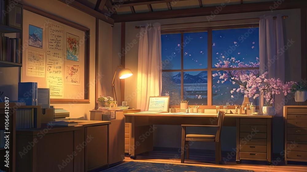 Cozy Minimalist Workspace with Soft Lighting Cozy Minimalist Workspace with Soft Lighting