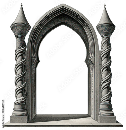 PNG Rectangular arch architecture columns design. photo