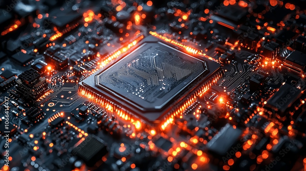 Intricate Machinery with Illuminated Circuitry Details Intricate Machinery with Illuminated Circuitry Details