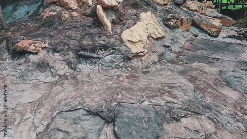 Photograph of rocks along a natural mountain range in Central Thailand