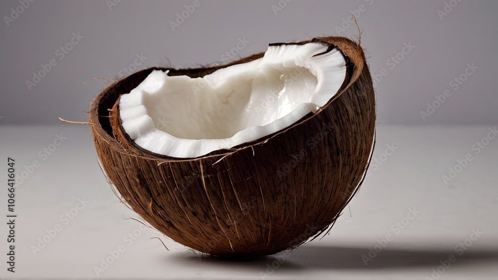coconut on a black background coconut on a black background