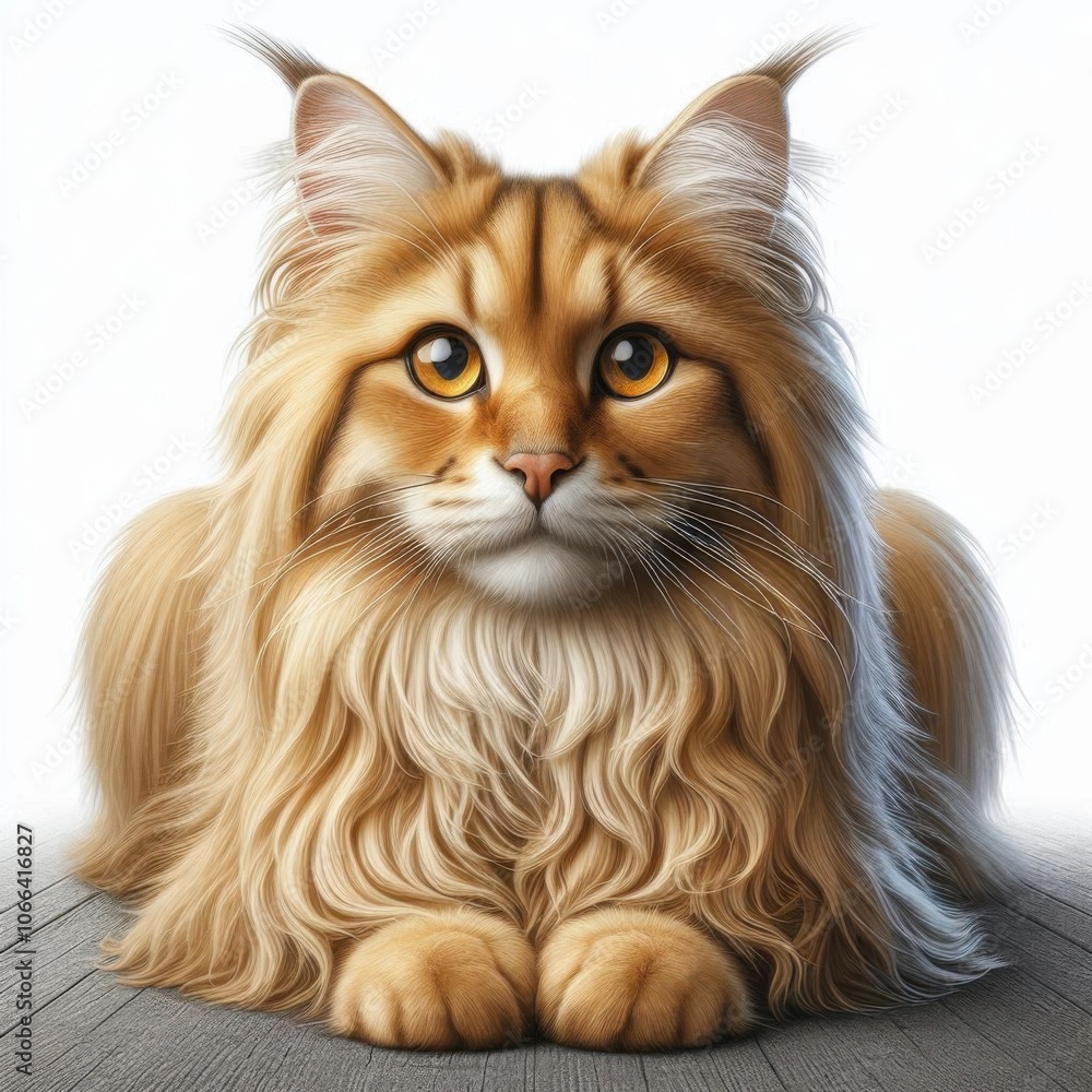 Afghan Golden Cat isolated on a white background 1 Afghan Golden Cat isolated on a white background 1