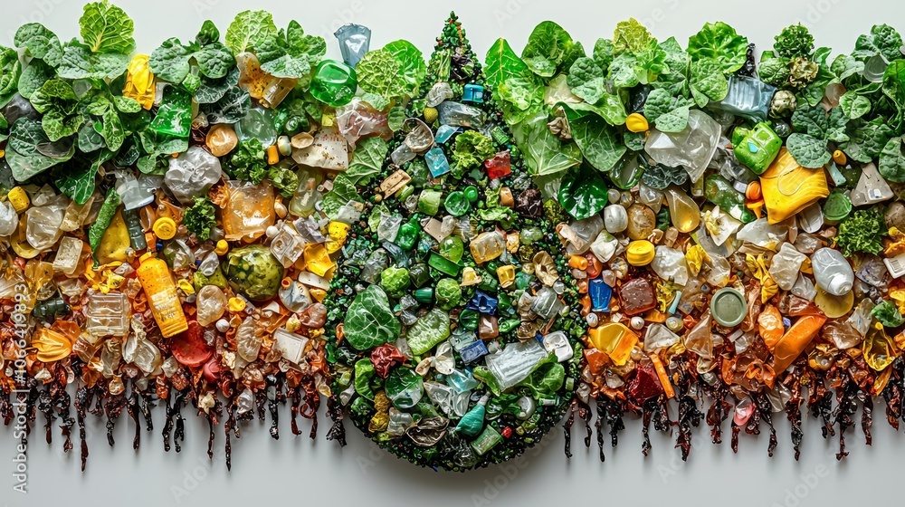 Fototapeta premium Concept of Pollution Represented with Recycled Materials