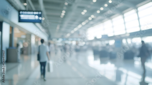 Airport Security Guard Guiding a Passenger Through the Checkpoint 