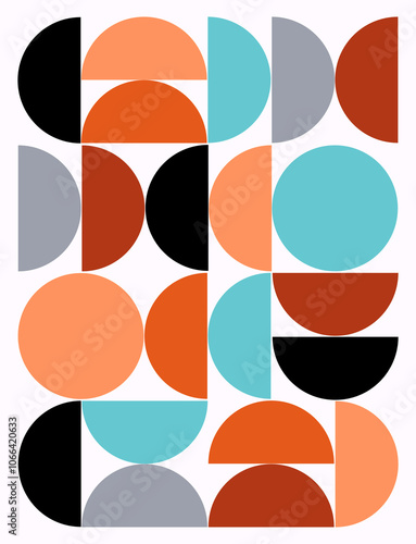 Geometry minimalistic artwork poster with simple circle shapes