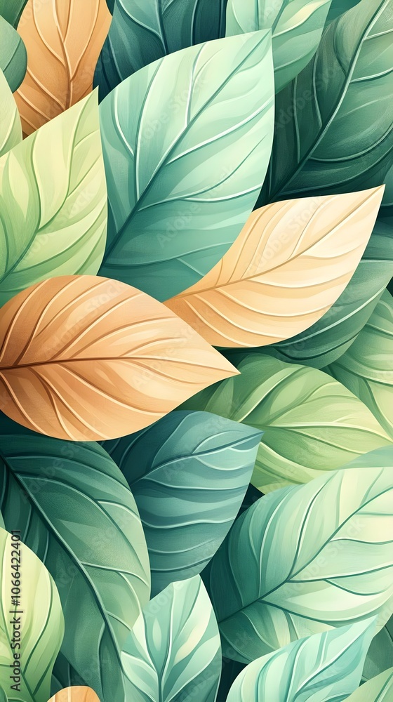 Green and Beige Leaf Texture Green and Beige Leaf Texture