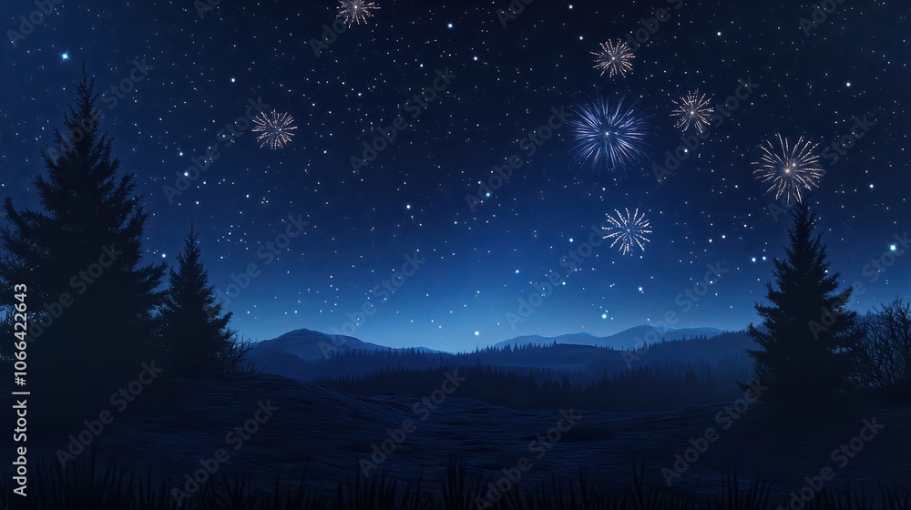 Silvester 2025 New year New Year's Eve Party background banner panorama long- firework fireworks on rustic dark blue night sky texture Silvester 2025 New year New Year's Eve Party background banner panorama long- firework fireworks on rustic dark blue night sky texture