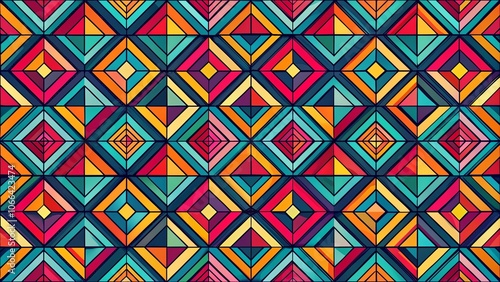 A Vibrant Geometric Pattern of Intersecting Lines and Shapes, Creating a Kaleidoscope of Color and Depth