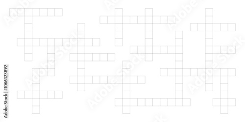 Crossword background template with blank word grid. Isolated flat vector design for crossword game concept.