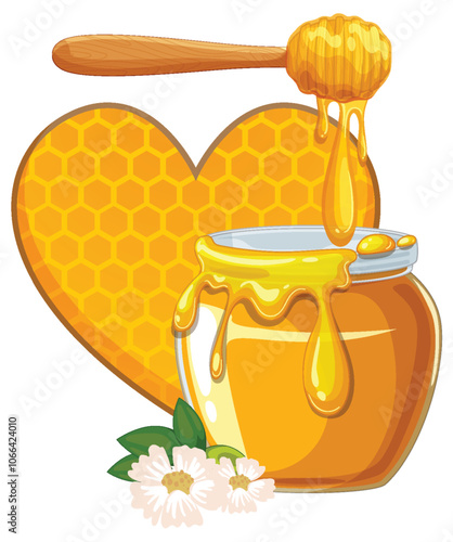 Sweet Honey Jar with Heart Design