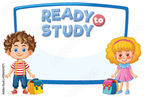 Ready to Study Kids Illustration