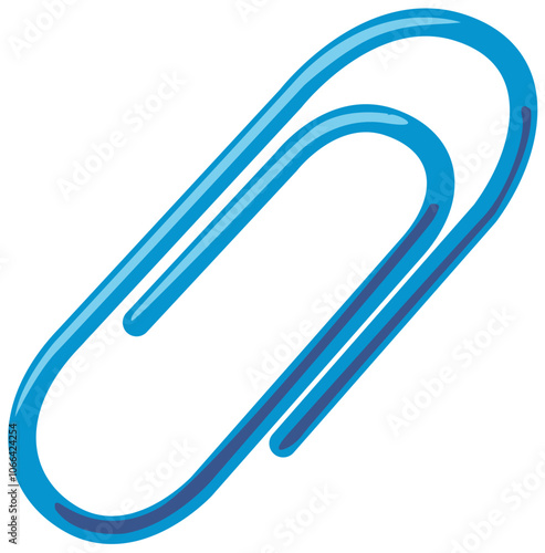 Iconic Blue Paperclip Illustration