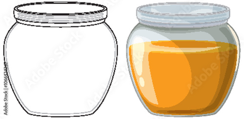 Honey Jar Vector Illustration