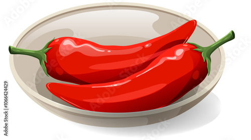 Red Chili Peppers in Bowl