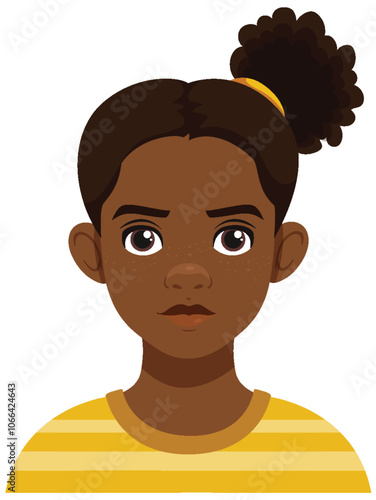 Young Girl with Curly Hair
