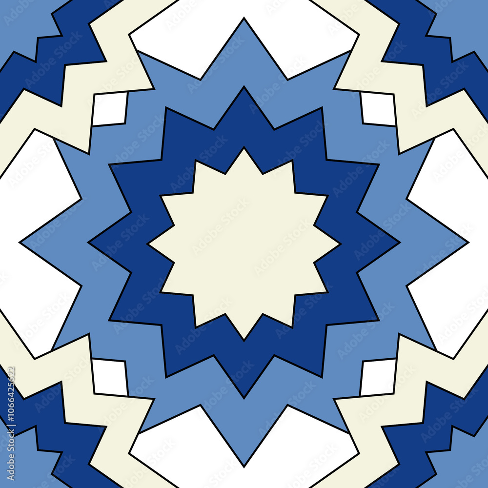 Midnight Blue Starburst Kaleidoscope Pattern Midnight Blue Starburst Kaleidoscope Pattern