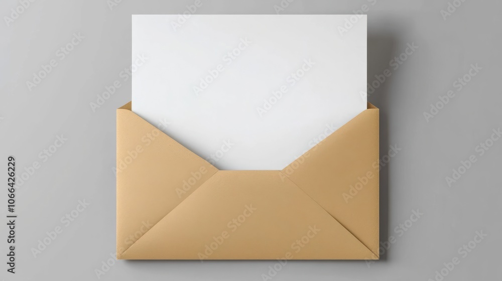 Top view mockup blank paper and envelope Top view mockup blank paper and envelope