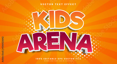 Kids Arena Cartoon Comic Style 3d editable text effect Template