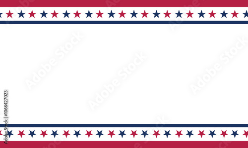 Decorative Border Featuring Red, White, and Blue Stars for Celebrating Patriotic Events and Holidays