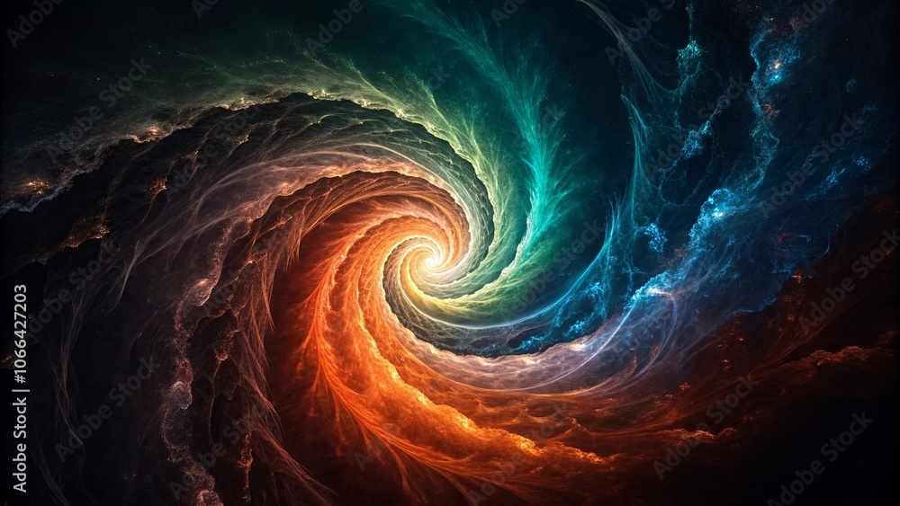 A Cosmic Dance of Light and Shadow, Swirling in a Celestial Vortex A Cosmic Dance of Light and Shadow, Swirling in a Celestial Vortex