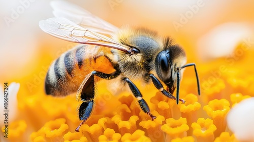 Bees pollinate vibrant flowers supporting ecosystems and biodiversity in nature's balance