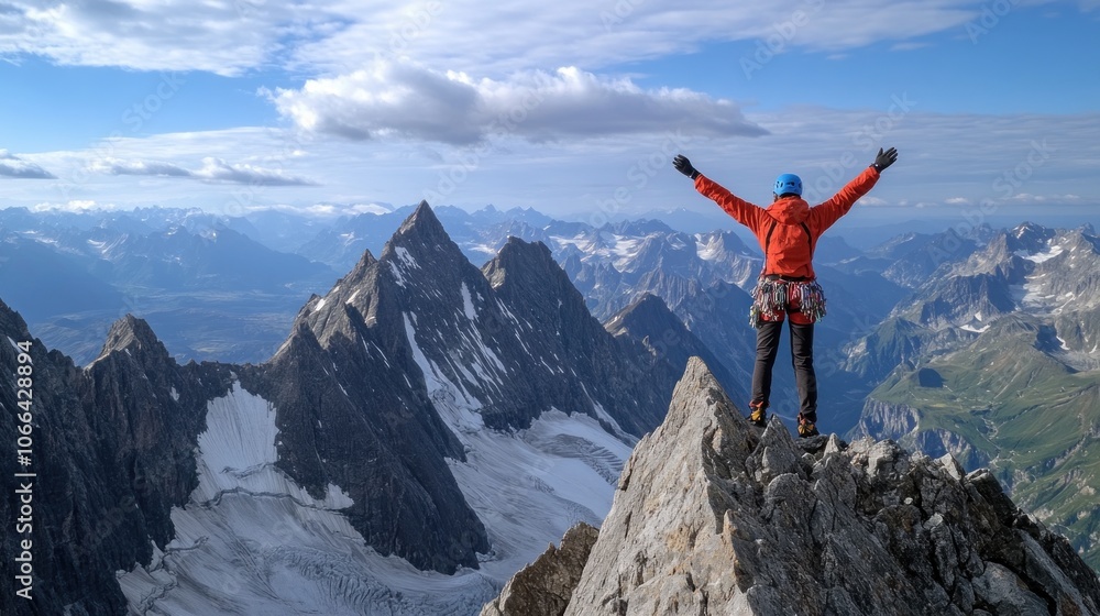 Fototapeta premium Mountain Climber's Triumph