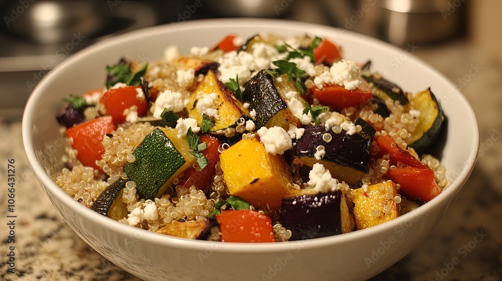 Vibrant Quinoa Bowl with Roasted Vegetables and Feta: Perfect for Sports Decor Inspiration - A Healthy Meal that Energizes! Vibrant Quinoa Bowl with Roasted Vegetables and Feta: Perfect for Sports Decor Inspiration - A Healthy Meal that Energizes!