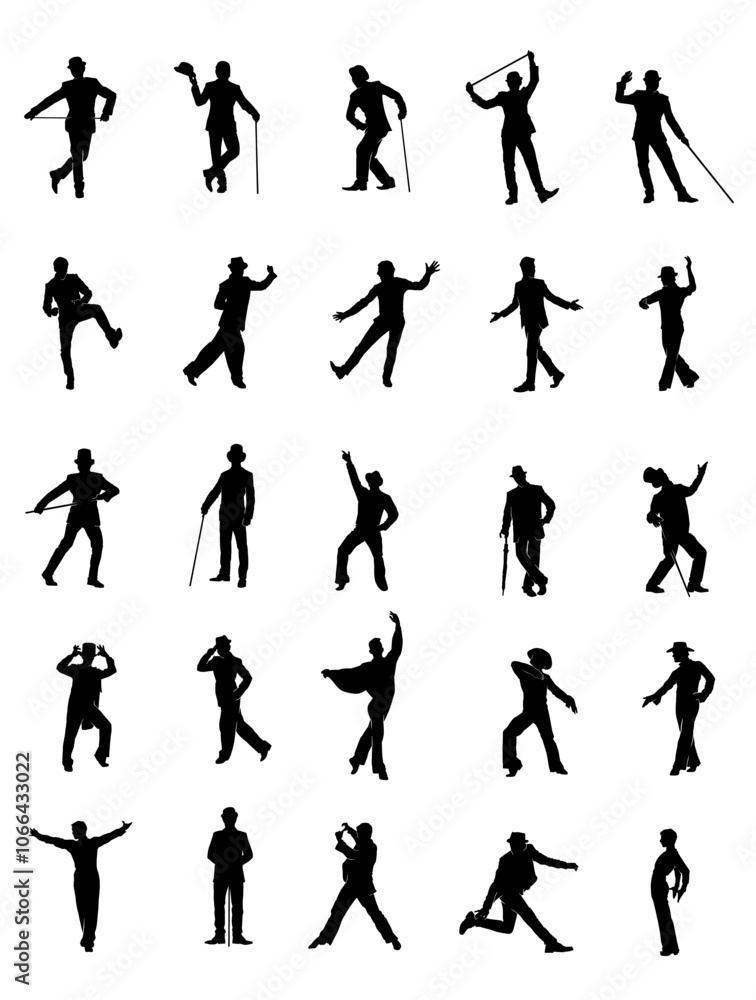Collection of Dynamic Dance Silhouettes in Motion Collection of Dynamic Dance Silhouettes in Motion