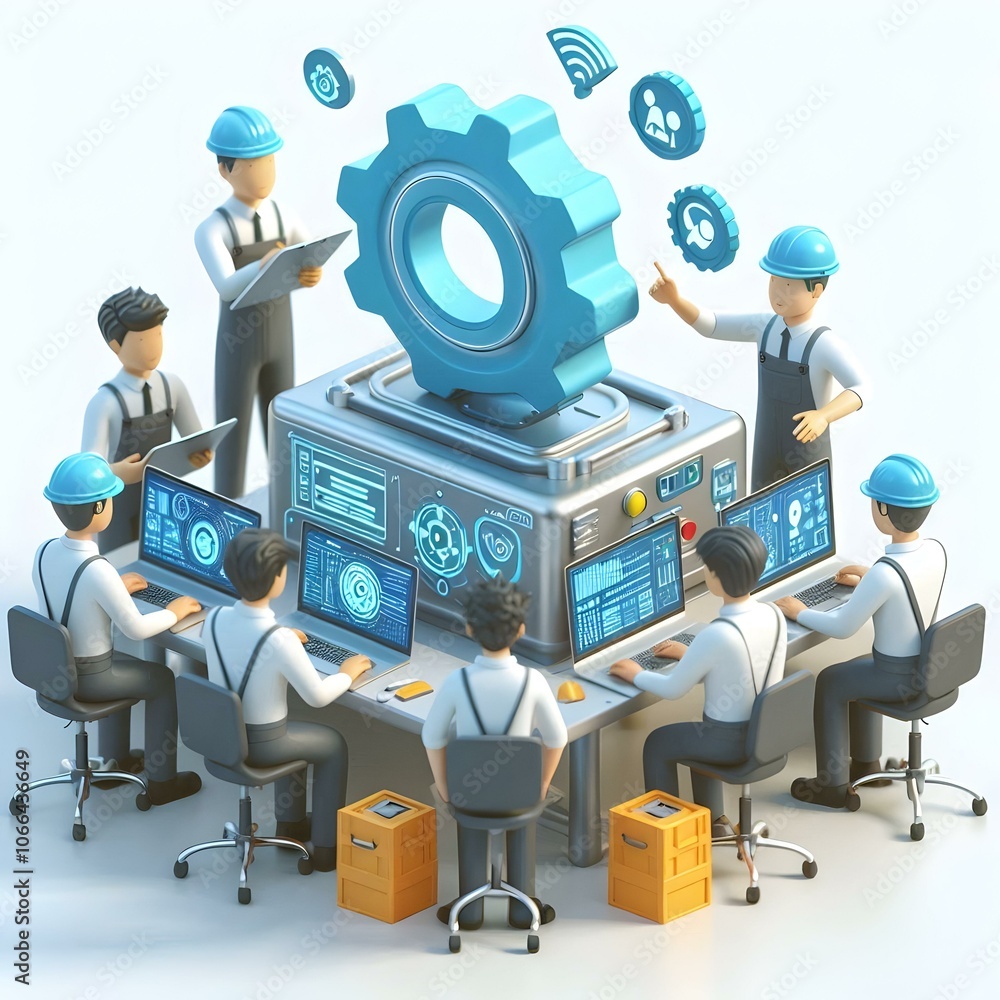 3D Candid Photo Team AI Assisted Supply Chain Management Tools Digital Devices Modern Office Efficient Logistics Ample Copy Space White Background Icon 3D Candid Photo Team AI Assisted Supply Chain Management Tools Digital Devices Modern Office Efficient Logistics Ample Copy Space White Background Icon