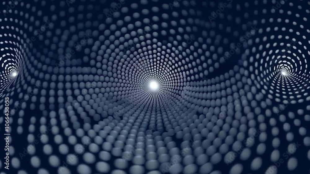 Abstract Swirling Dots: A mesmerizing digital artwork featuring swirling patterns of light gray dots on a dark blue background. Perfect for technology, science, and abstract design projects. Abstract Swirling Dots: A mesmerizing digital artwork featuring swirling patterns of light gray dots on a dark blue background. Perfect for technology, science, and abstract design projects.
