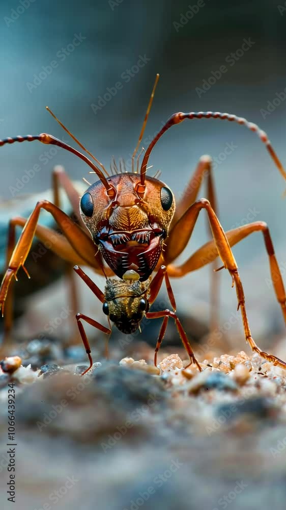 Close encounter with a giant ant carrying prey Close encounter with a giant ant carrying prey