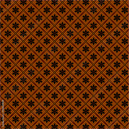 Abstract, Geometric, Dot and Flower, Lines, Sarong pattern, antique, Illustration, vector, Alternating overlapping, , orderly arrangement background, Black and Brown, banner, website, template.