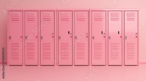 Soft Pink Gym Lockers in Bright Space