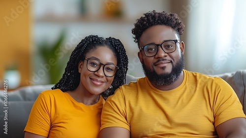 Couple enjoys quality time together in a bright and cozy living room setting