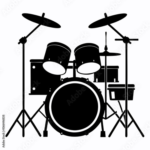 drum kit silhouette vector illustration