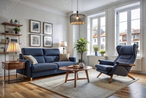 Wallpaper Mural modern living room with sofa Torontodigital.ca