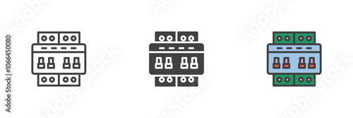 Circuit breaker different style icon set