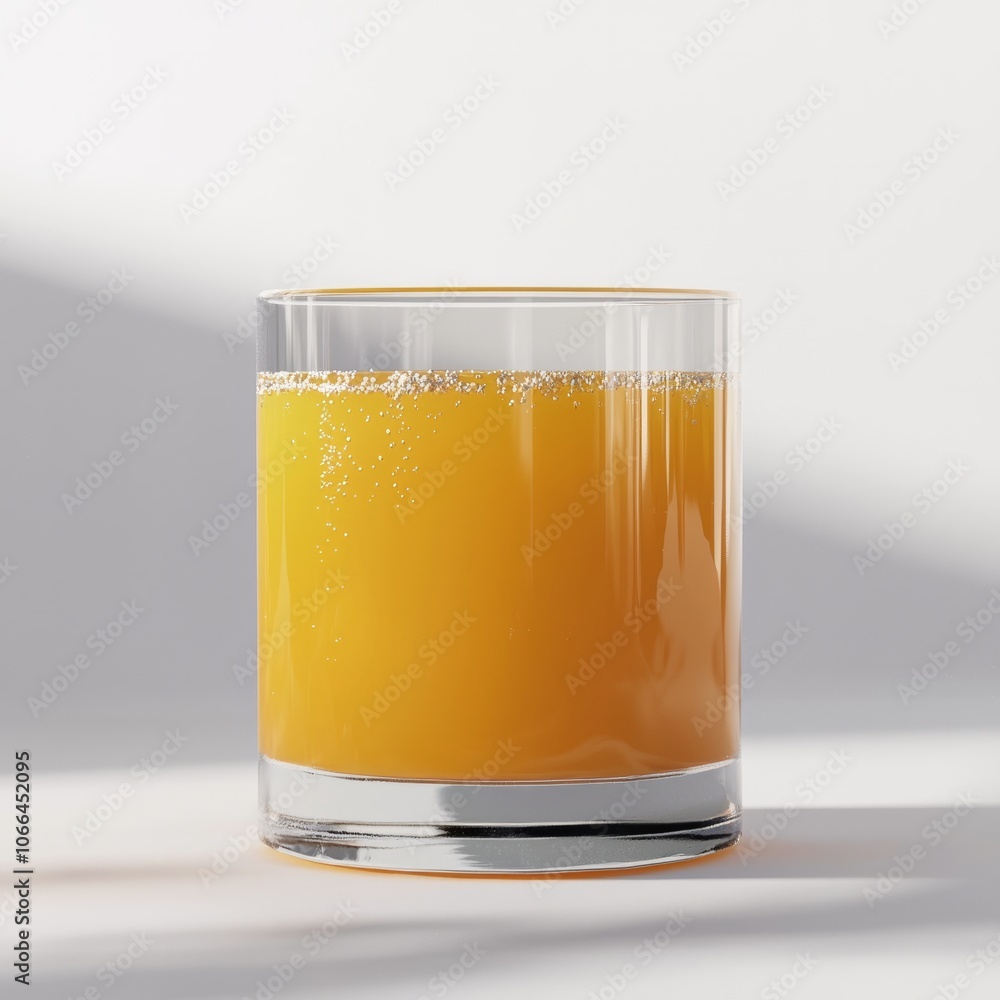 Low Poly 3D Render of a glass of orange juice, on isolated white background Low Poly 3D Render of a glass of orange juice, on isolated white background