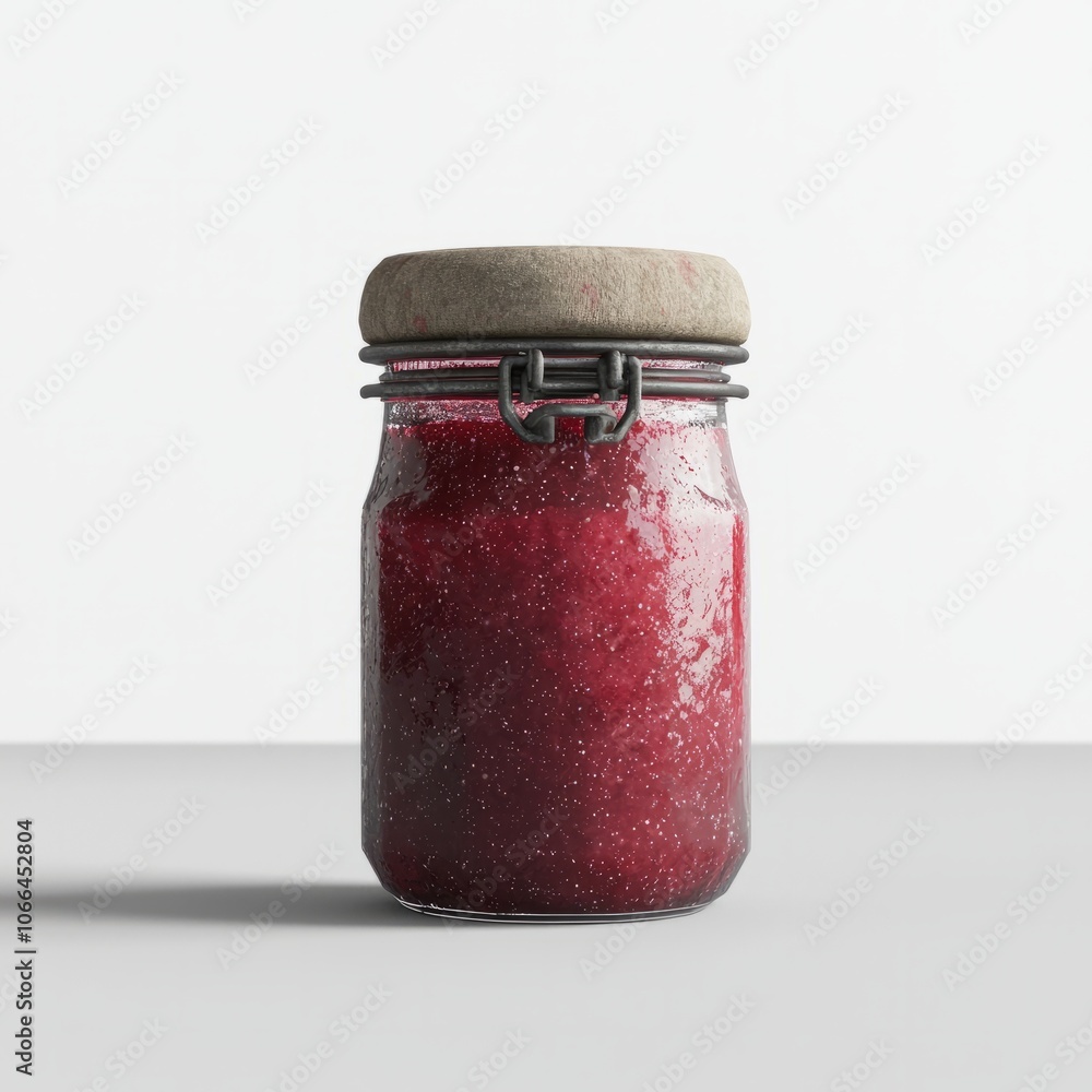Low Poly 3D Render of a jar of jam, on isolated white background Low Poly 3D Render of a jar of jam, on isolated white background