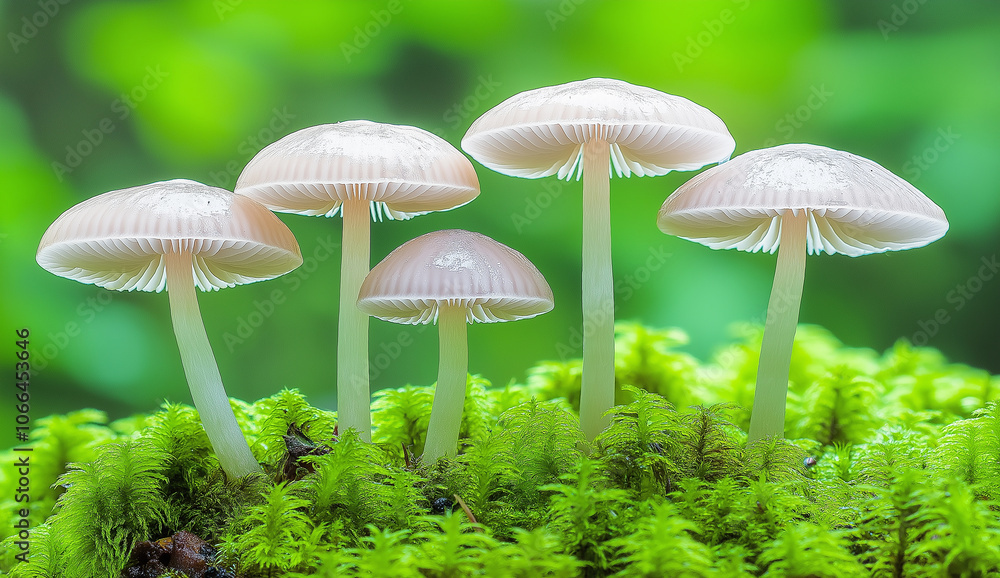 Mushroom colony in the forest, showcasing the wonders of nature Mushroom colony in the forest, showcasing the wonders of nature