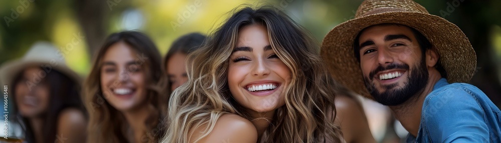 Candid shot of millennials enjoying picnic in park with smiles and laughter, perfect for outdoor social activities, lifestyle brands advertising, gatherings among friends, with copy space. Candid shot of millennials enjoying picnic in park with smiles and laughter, perfect for outdoor social activities, lifestyle brands advertising, gatherings among friends, with copy space.