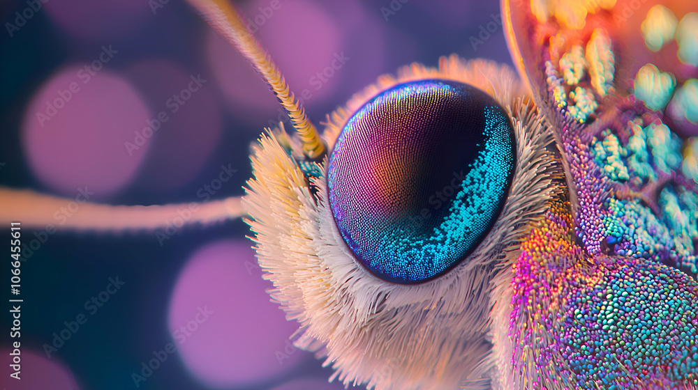 Close-Up of Butterfly Eye with Vibrant Colors