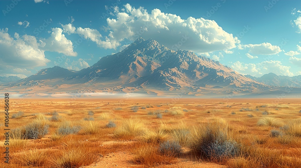 Majestic Mountain Range in a Desert Landscape - A Breathtaking View of Nature's Grandeur Majestic Mountain Range in a Desert Landscape - A Breathtaking View of Nature's Grandeur