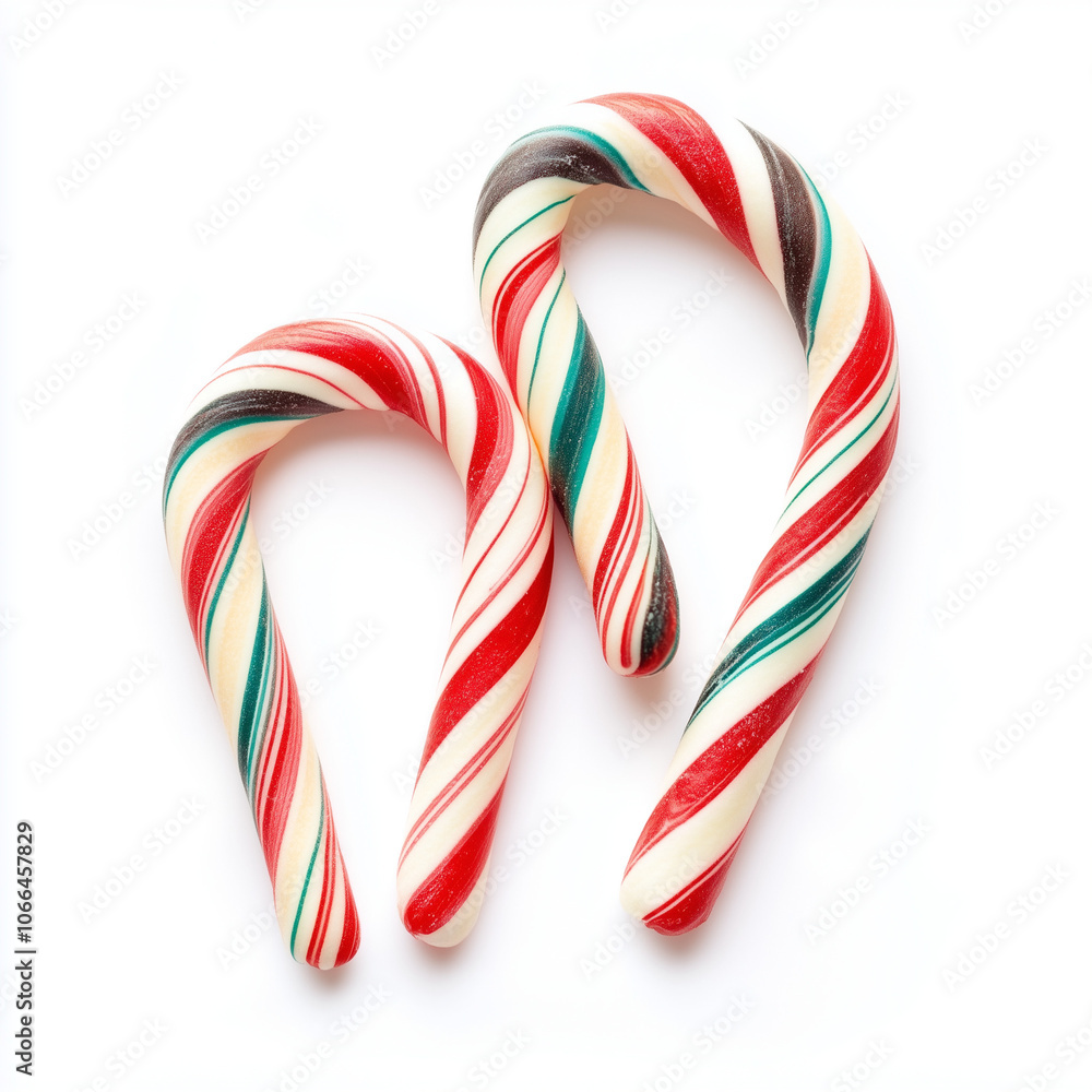 Fototapeta premium Candy canes isolate on white background, Christmas Concepts