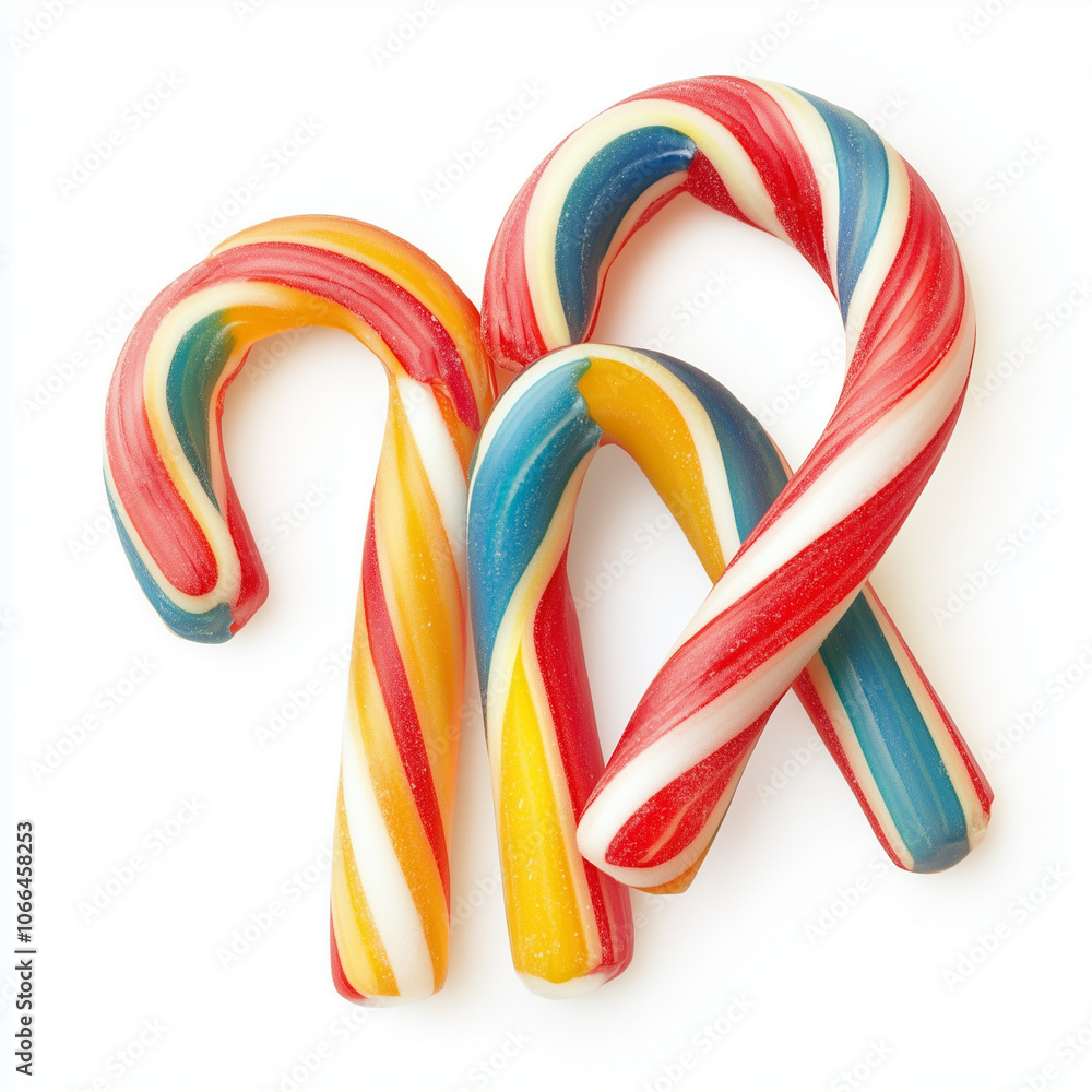 Fototapeta premium Candy canes isolate on white background, Christmas Concepts