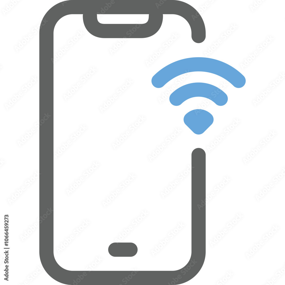 A smartphone displaying wireless connectivity signals, showcasing modern communication technology and connectivity features