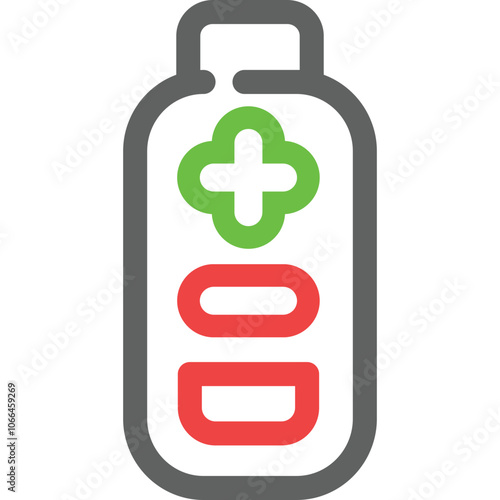 Detailed illustration of a battery featuring medical symbols, highlighting the intersection of health and energy support