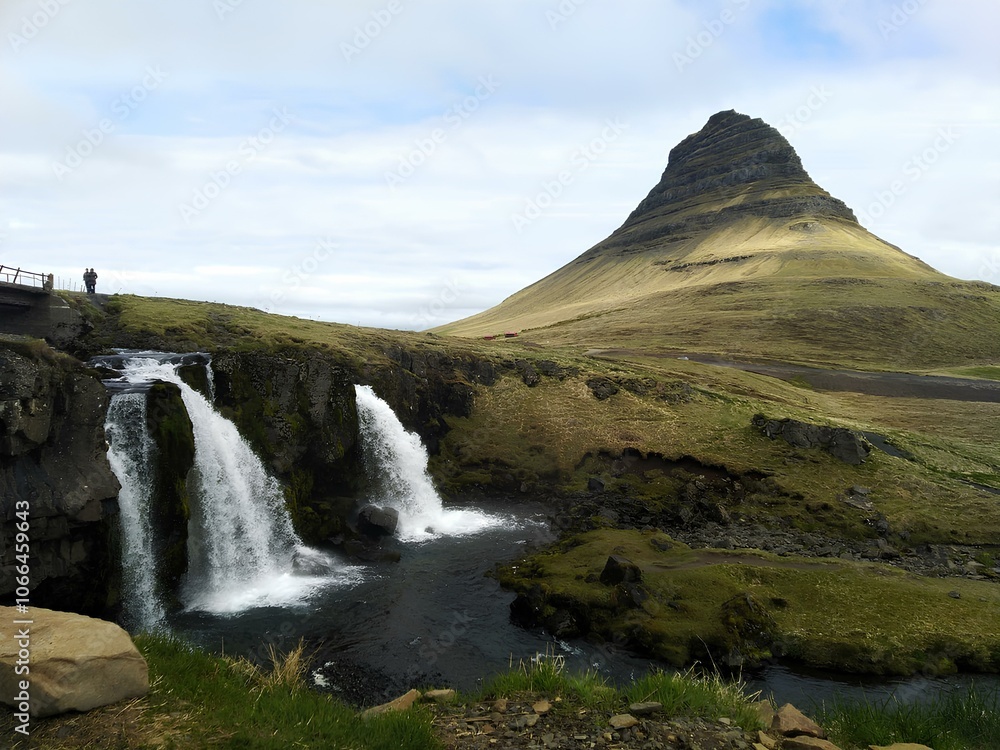 Kirkjufellsfoss waterfall in Snaefellsnes peninsula (Iceland) Kirkjufellsfoss waterfall in Snaefellsnes peninsula (Iceland)